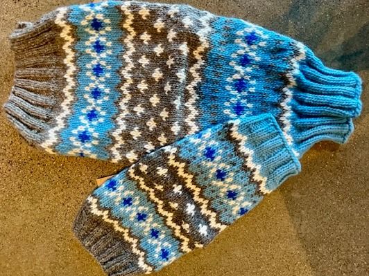 Chilly Dog - LT Blue Fairisle, M
