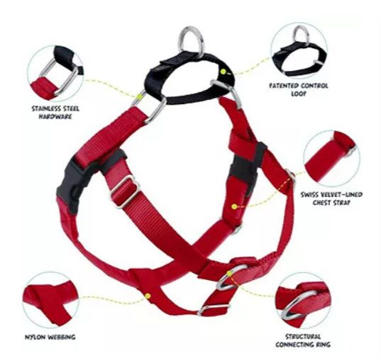 2 Hounds - Freedom Harness - Red - 5/8", M