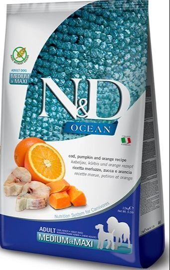 Farmina - N&amp;D Ocean - Cod, Pumpkin &amp; Orange Adult, 26.4 lb