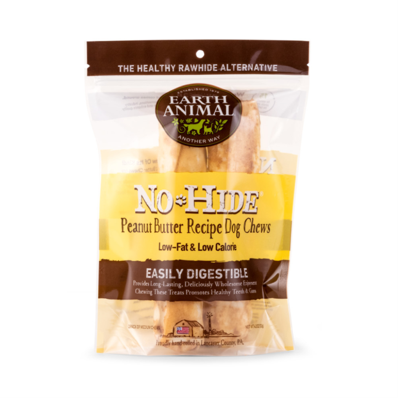 Earth Animal - No Hide - Peanut Butter, 7" Chew (2PK)
