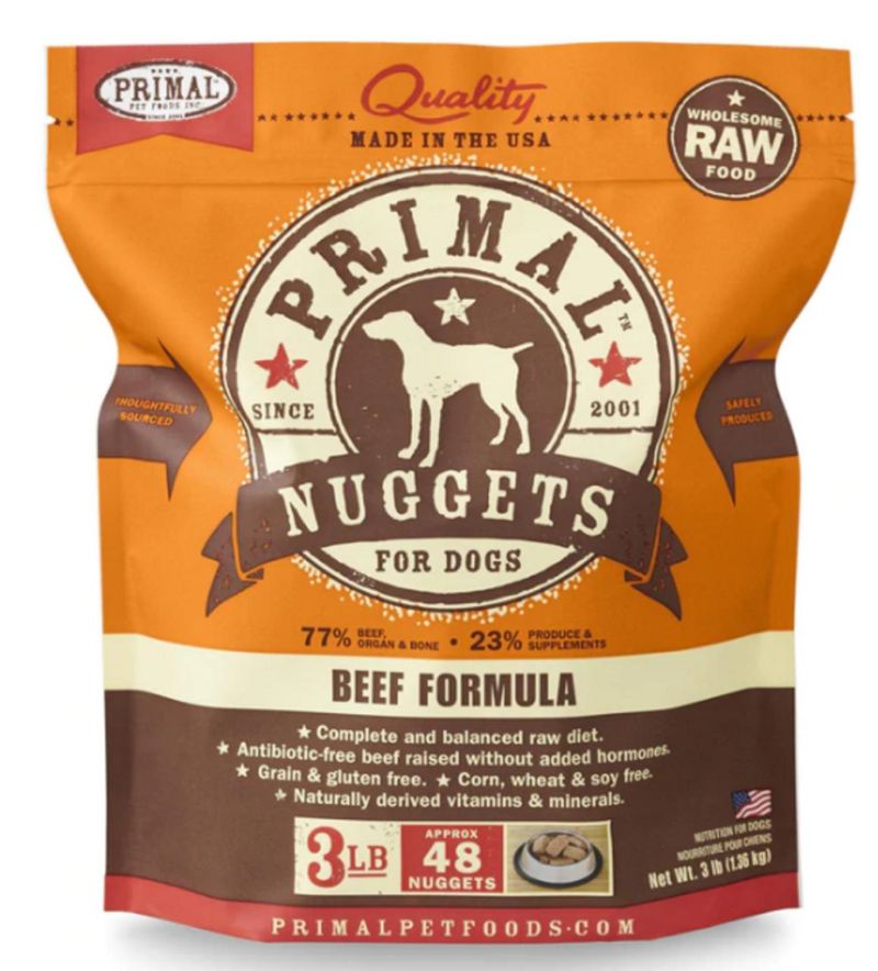 Primal - Nuggets - Canine Beef - Frozen, 3lb