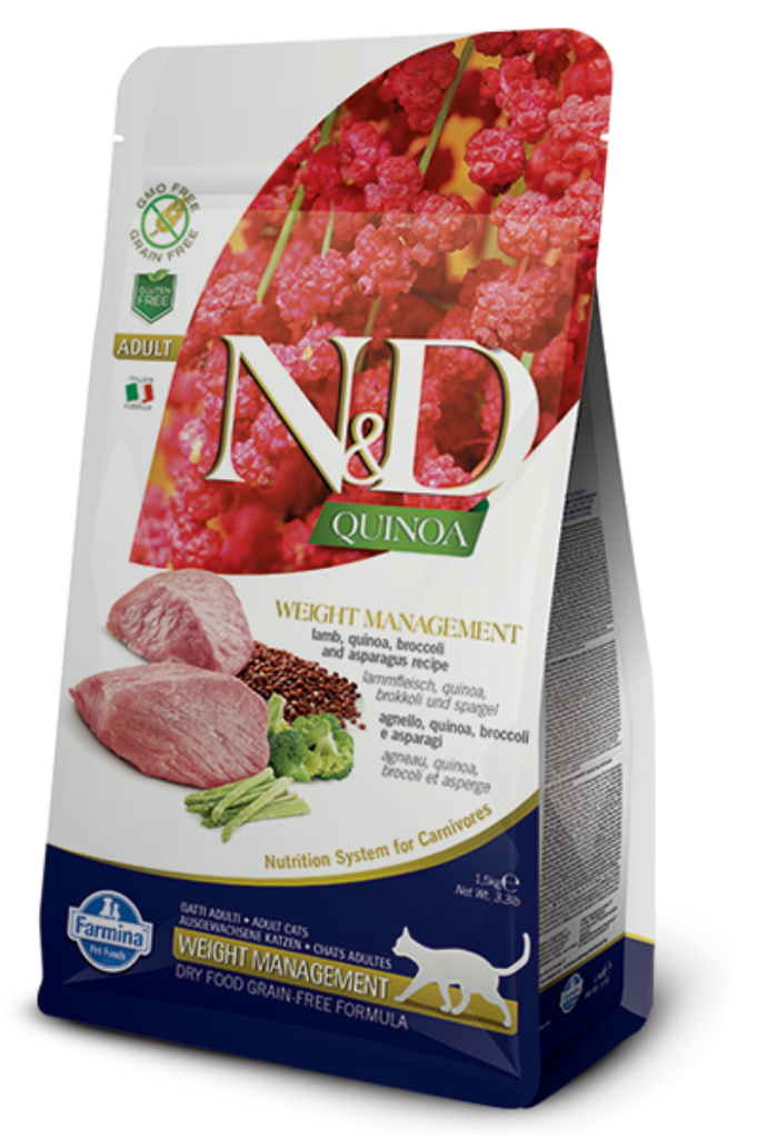 Farmina - N&amp;D Quinoa Cat Wght Mgmt - Lamb Mini, 3.3 lb