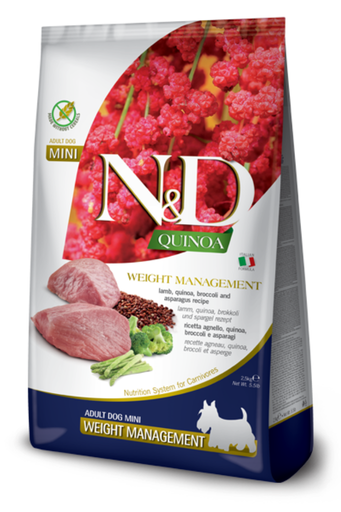 Farmina - N&amp;D Quinoa Weight Management - Lamb Mini, 5.5 lb
