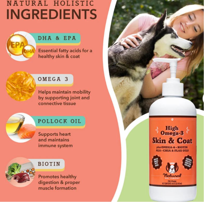 Natural Dog Co SKIN &amp; COAT OIL, 16 oz