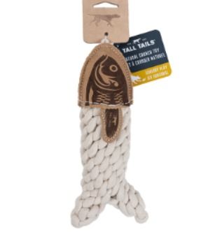 Tall Tails - Natural Leather &amp; Rope Fish, 5"
