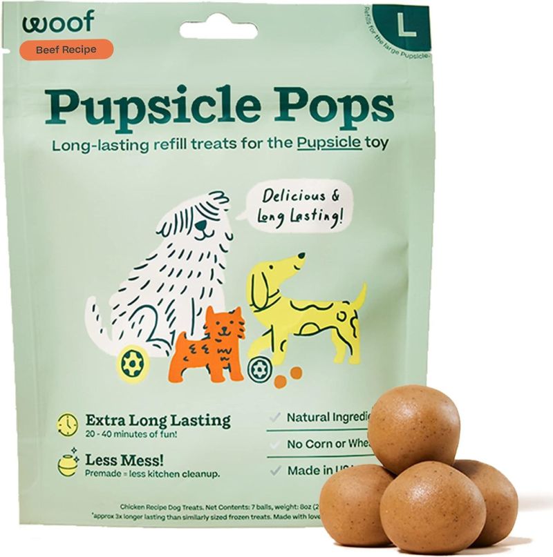 Woof Pet - Pupsicle Pops - Beef &amp; PB, LG 9 oz.