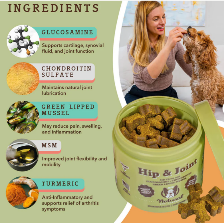 Natural Dog Co HIP &amp; JOINT Supplement, 90 ct