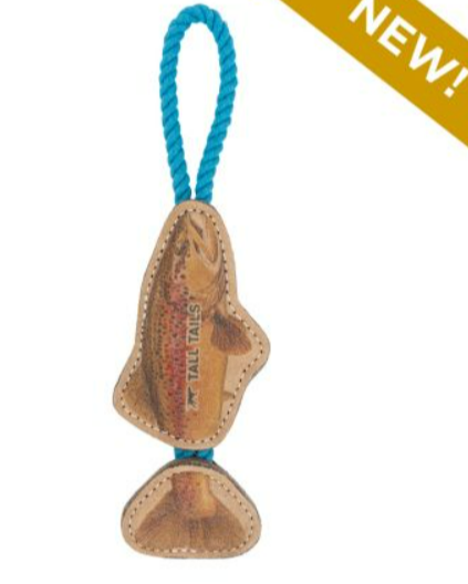 Tall Tails - Natural Leather Jointed Trout Tug , 16"