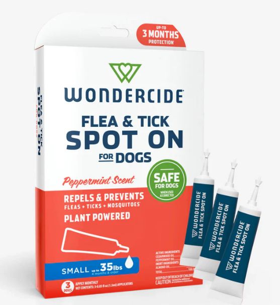 Wondercide - Flea &amp; Tick Spot On - Peppermint, Size: Small