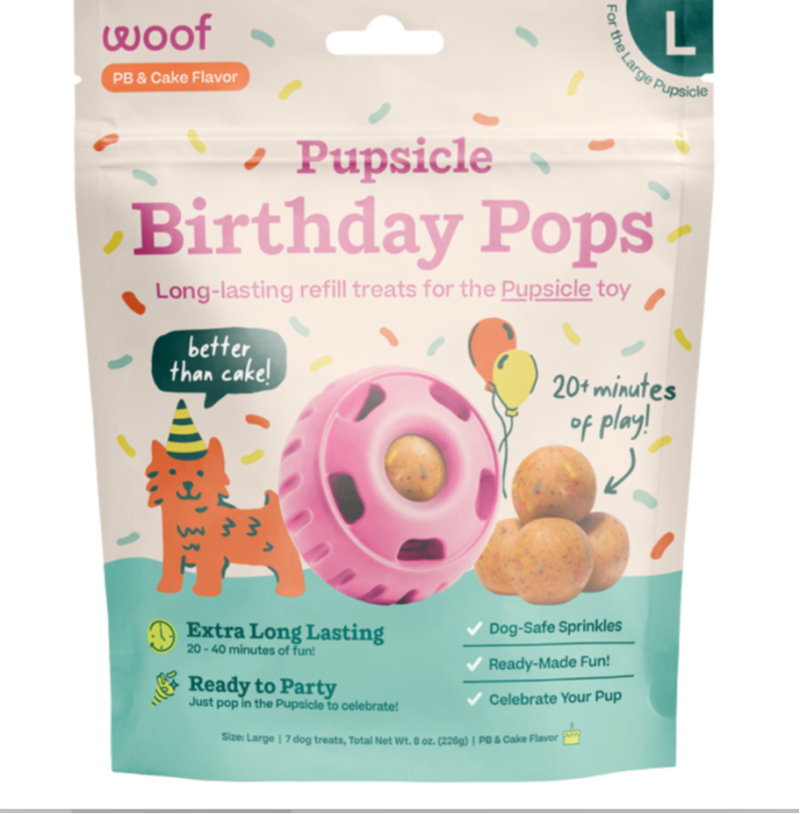 Woof Pet - Birthday Pupsicle, L 8oz 7PK