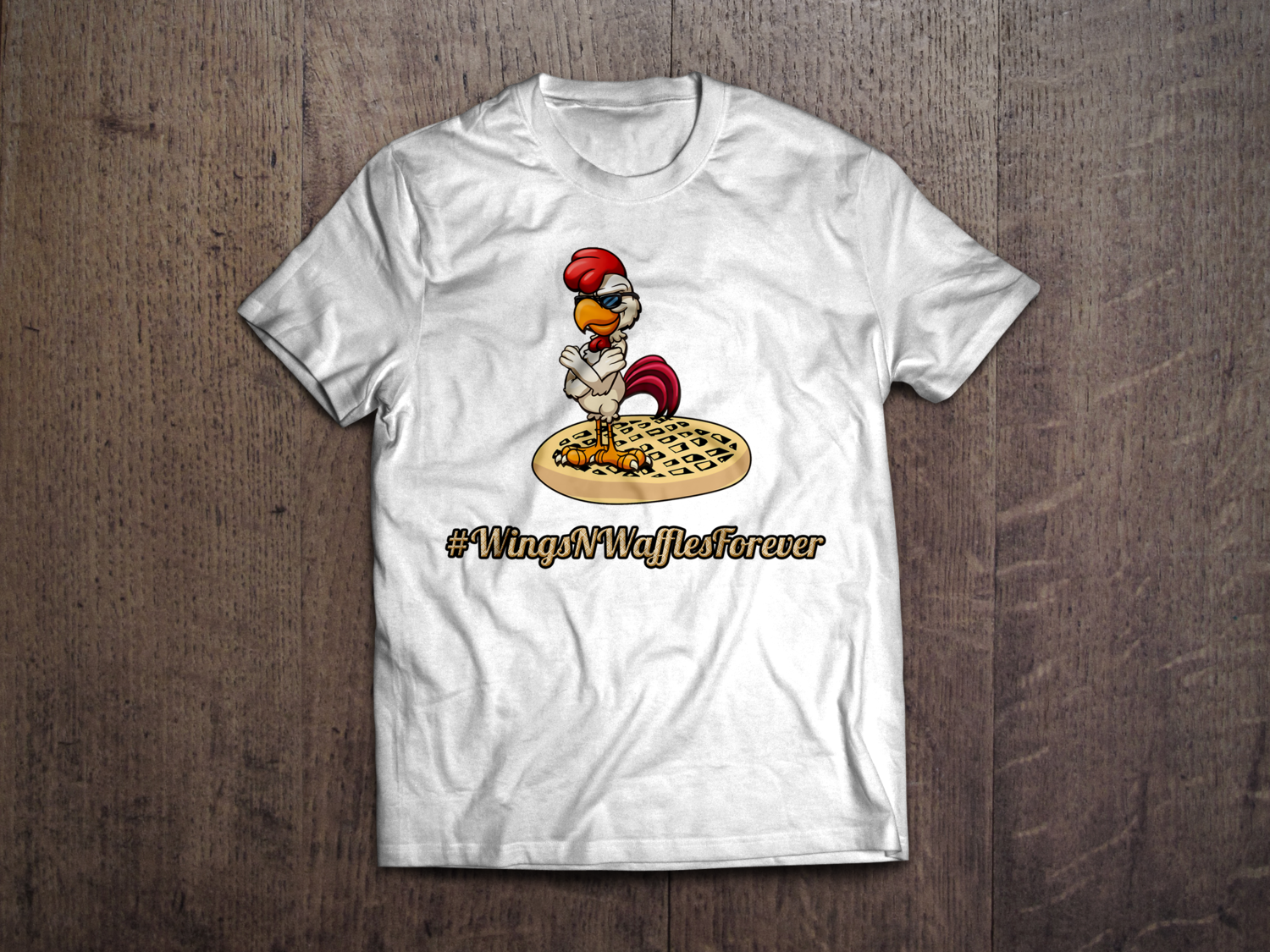 Wings N&#39; Waffles Forever T-Shirt (White) [PREORDER]