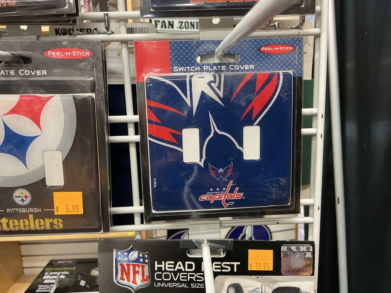 Sports Team Switch Plate Cover, Size: Two Switches, Team: Washington  Capitals