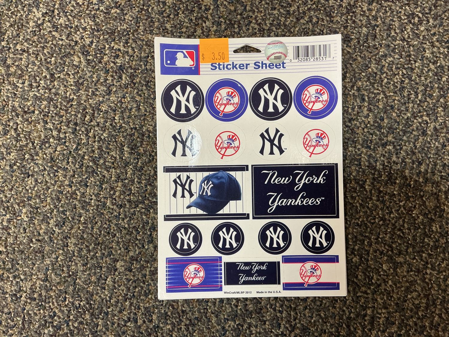 MLB Sticker Sheet New York Yankees