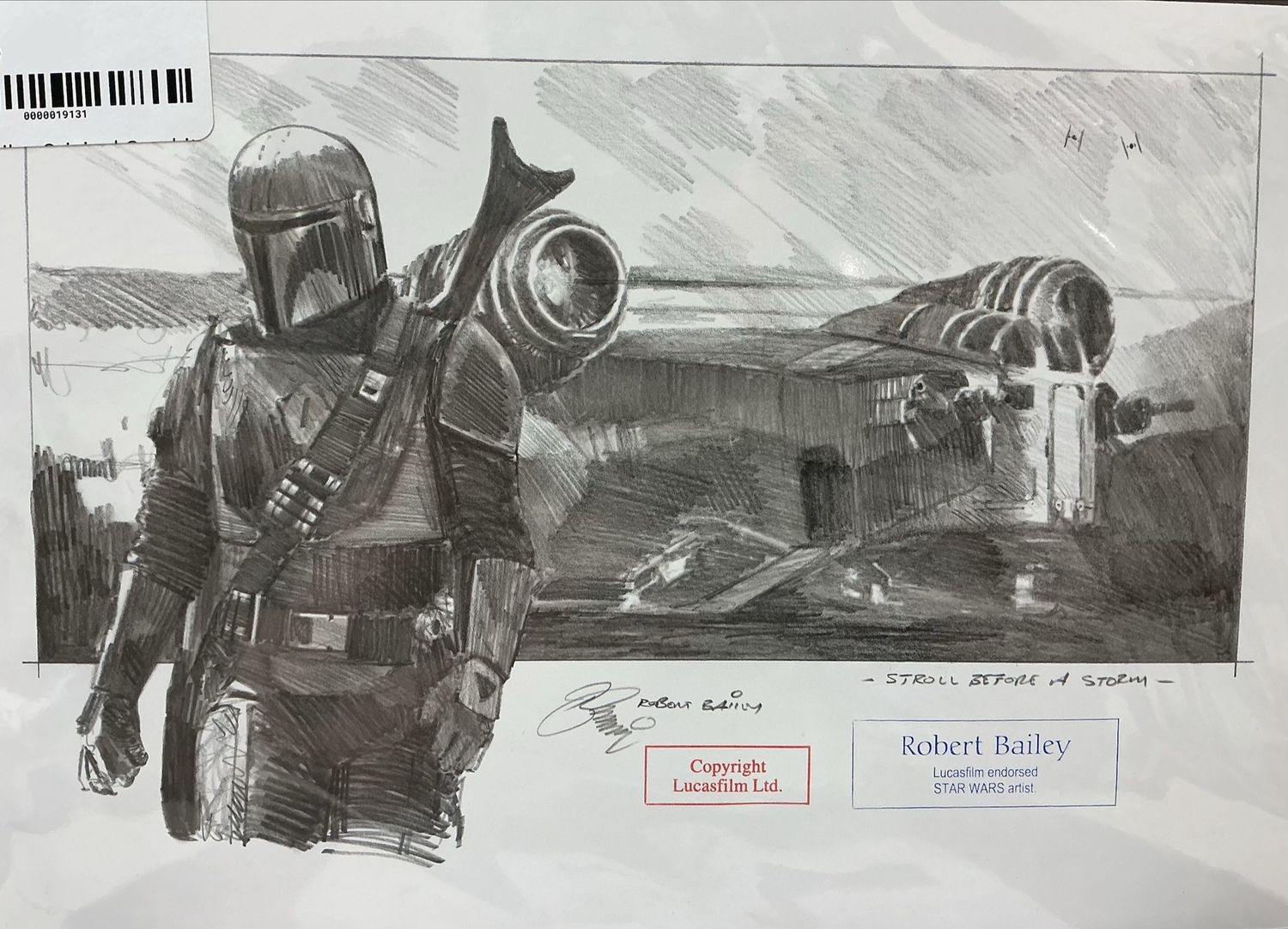 Robert Bailey Original Star Wars Graphite Drawing, 15”x10”