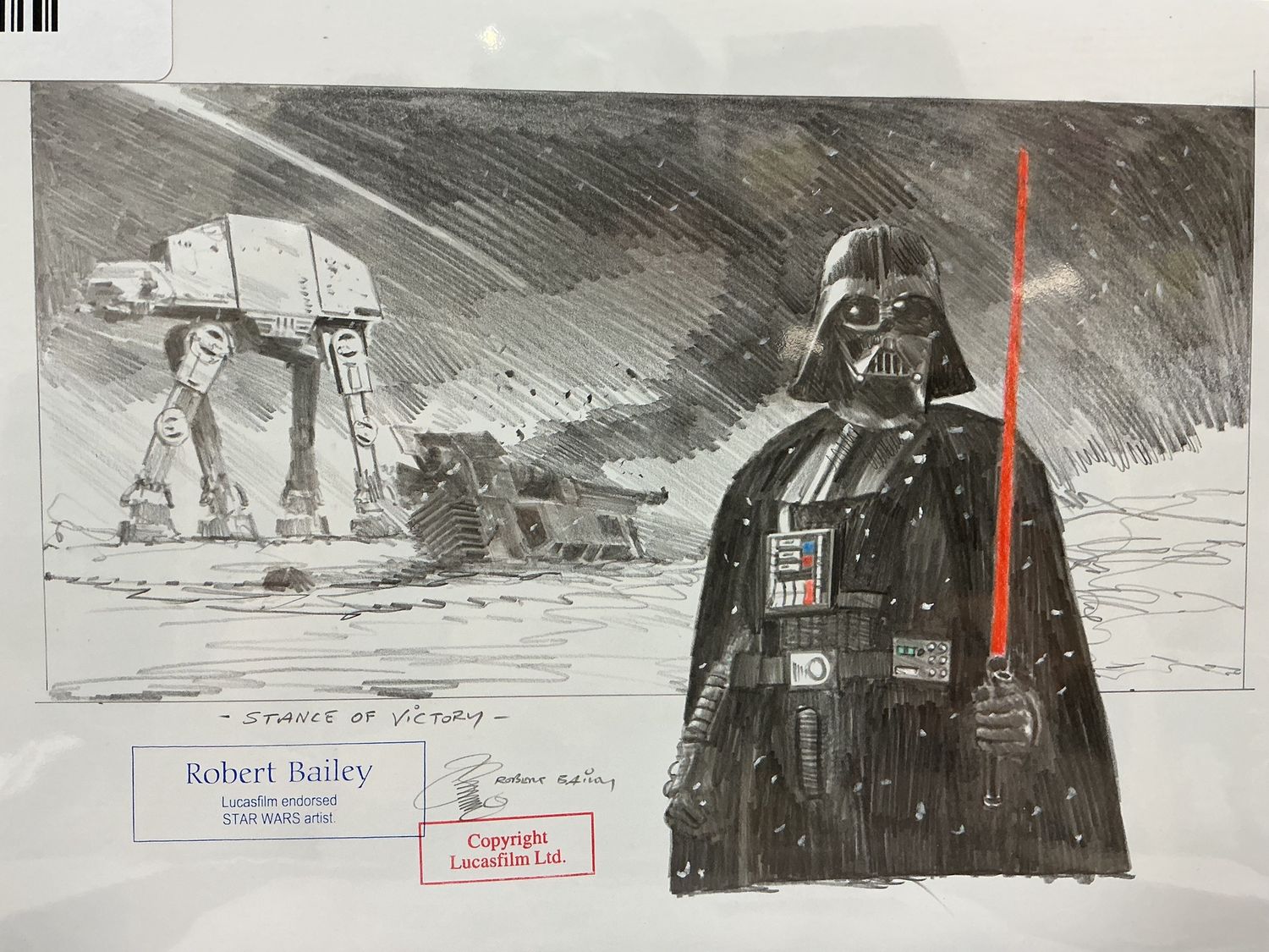 Robert Bailey Original Star Wars Graphite Drawing, 15”x10”