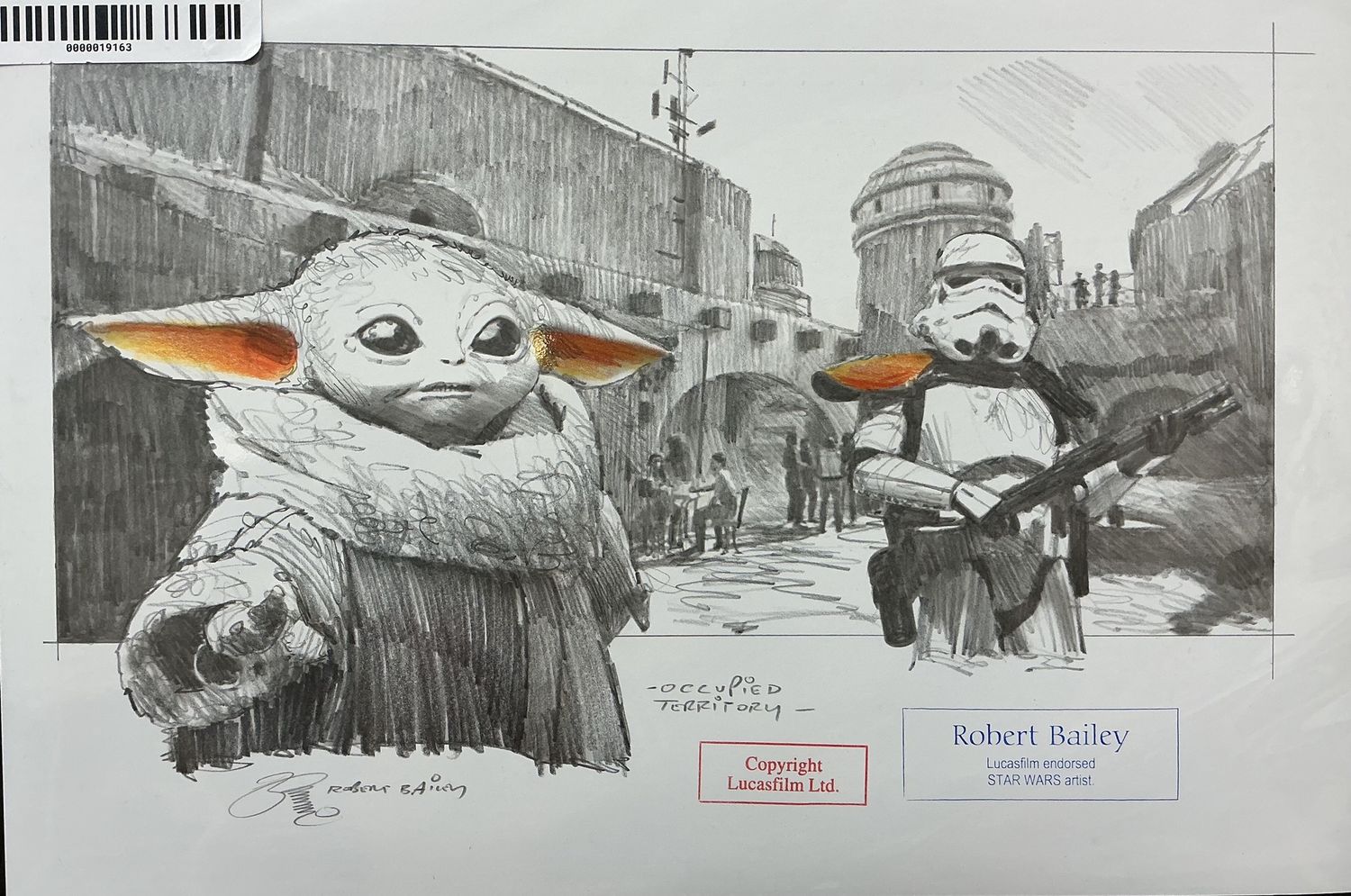 Robert Bailey Original Star Wars Graphite Drawing, 15”x10”