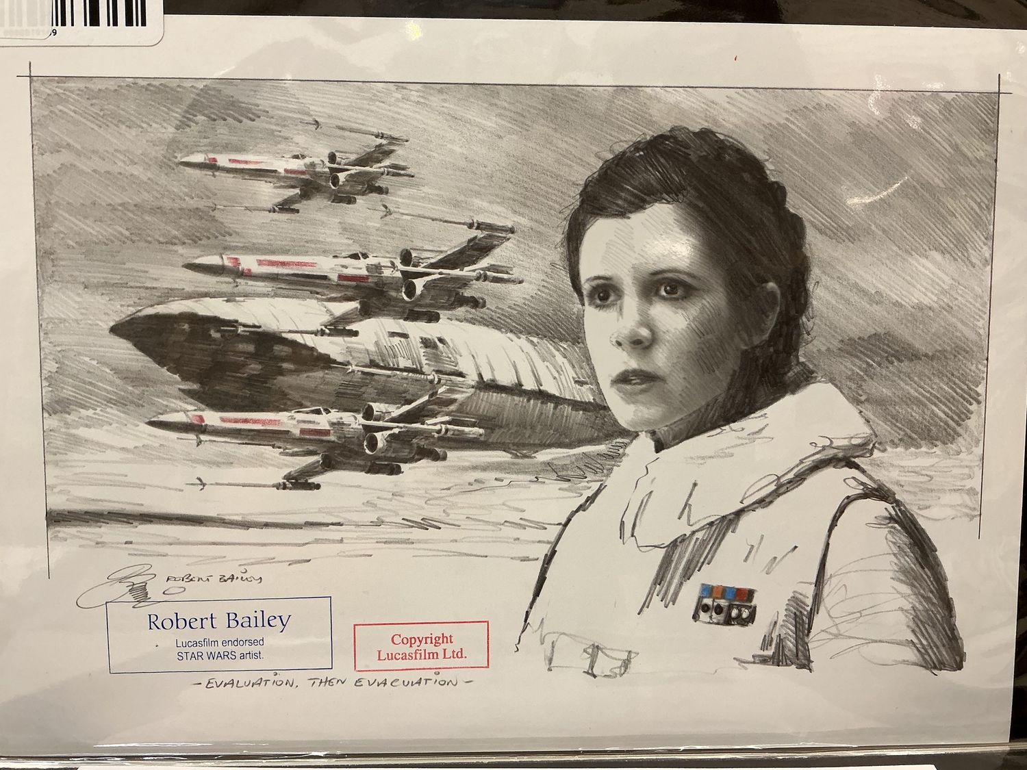 Robert Bailey Original Star Wars Graphite Drawing, 15”x10”