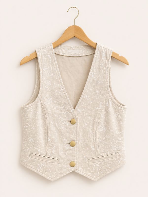 Ivory Bloom Vest
