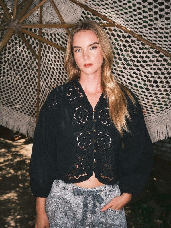 Azure Embroidery Top