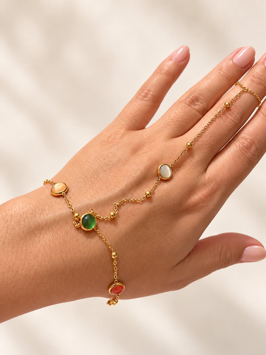Multicolor Gem Hand Chain