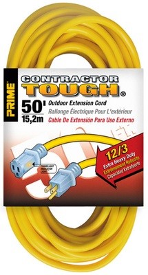 Prime Wire 50ft 12/3 SJTW Yellow Jobsite w/ Primelight Indicator Light