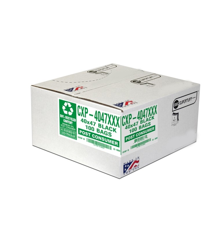 38" x 58" Heavy-Duty BLACK Trash Bags (100ct.)