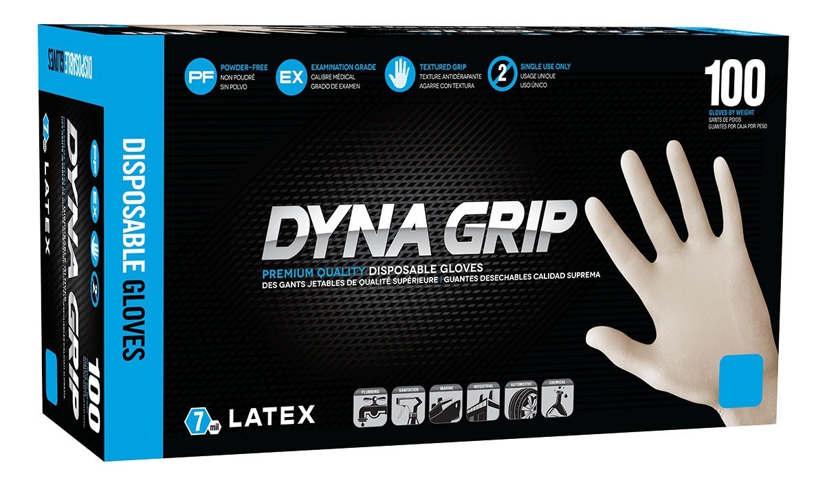 Dyna Grip Latex Disposable Gloves (100 ct.) Select Size, Size: Medium