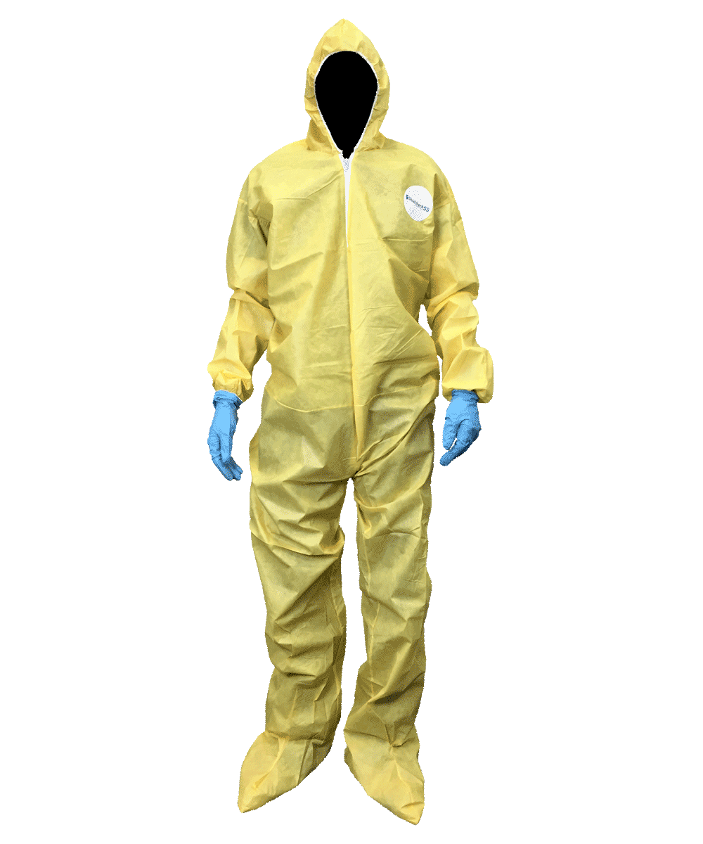 Yellow Chemical Protection Coveralls (25 ct.) Select Size