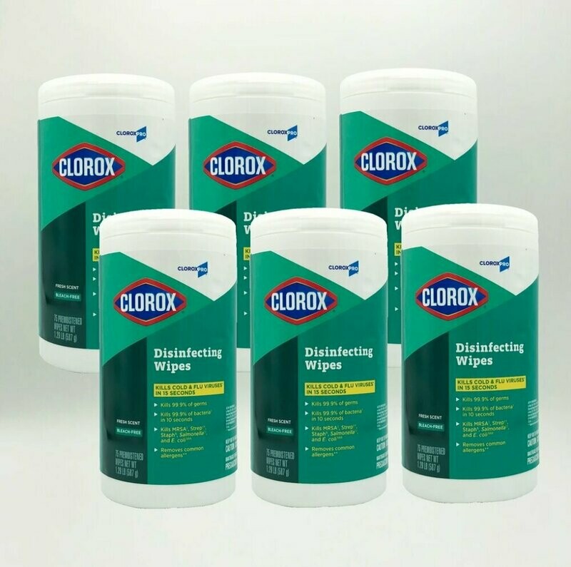 Clorox Disinfecting Wipes, 75ct (case of 6) Clorox Disinfecting Wipes, 75ct (case of 6)