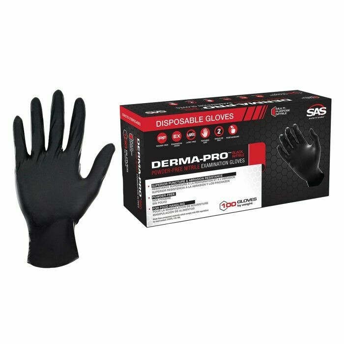 SAS Derma-Pro Nitrile Gloves, Med (50 pair)