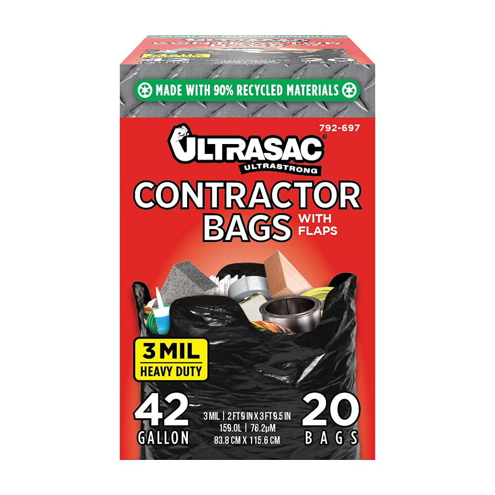 Ultrasac Contractor Bags, 42 Gallon (20 ct) - Cleaning Supplies Online -  National Delivery