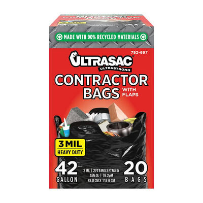 Ultrasac Contractor Bags, 42 Gallon (20 ct)