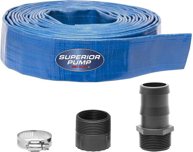 Superior Pump Lay-Flat Discharge Hose Kit, 25&#39;