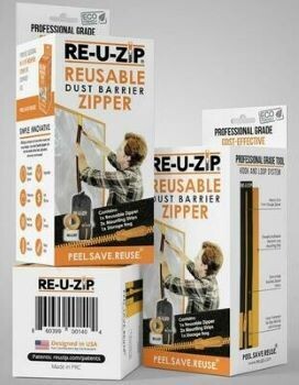 RE-U-ZIP Reusable Dust Barrier Zipper- Starter Kit