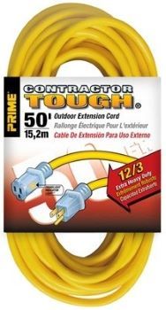 Prime Neon Flex Cord - 50ft 12/3 SJTW Yellow