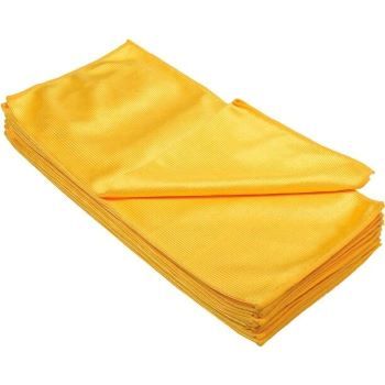 16&quot; x 16&quot; Microfiber Cloth, Gold (12 Pack)