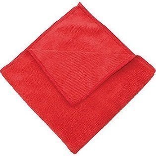 16" x 16" Microfiber Cloth, Red (12 pack)