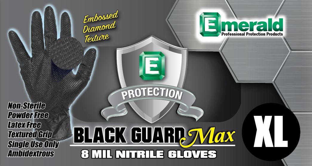 Emerald Black Guard Max Gloves (100 ct.)
