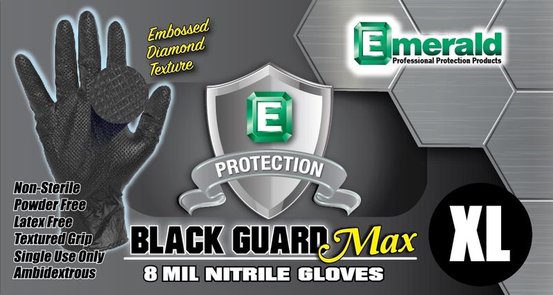 Emerald Black Guard Max Gloves (100 ct.)