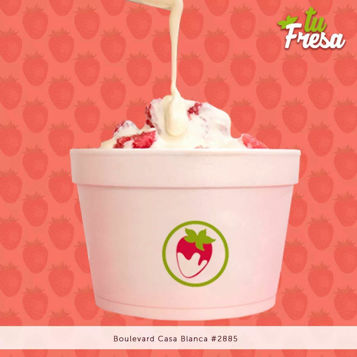 Fresas con crema 1/2 ltr.