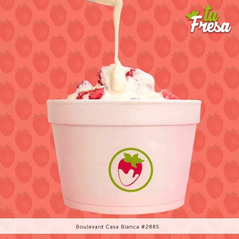 Fresas con crema 1/2 ltr.