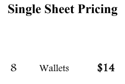 Single Sheet I 8 - Wallets Single Sheet I 8 - Wallets
