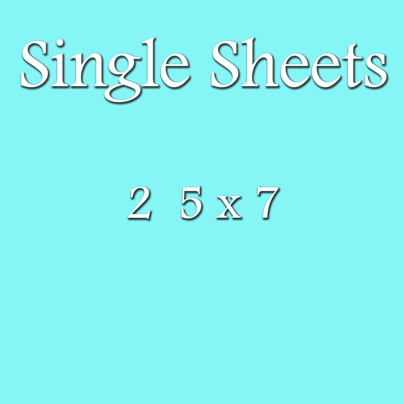 Single Sheet  2 5x7