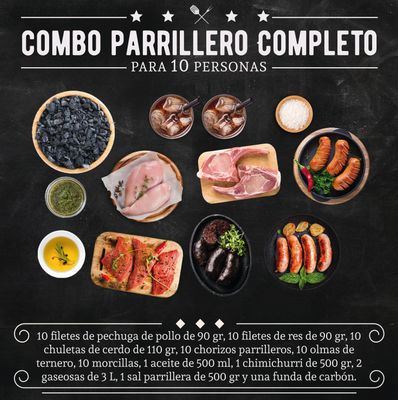 Combo Parrillero Completo para 10 personas