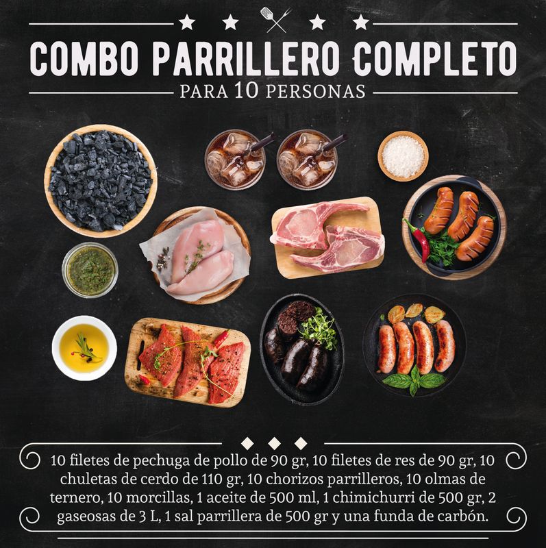 Combo Parrillero Completo para 10 personas