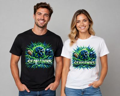 SEAHAWKS Football Splash Graphic T-Shirt