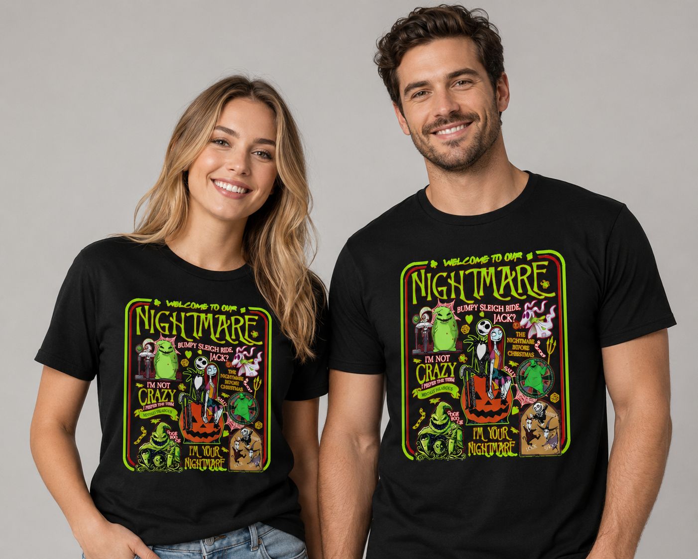 Welcome to Our Nightmare Halloween Graphic T-Shirt – Spooky Christmas Unisex Shirt