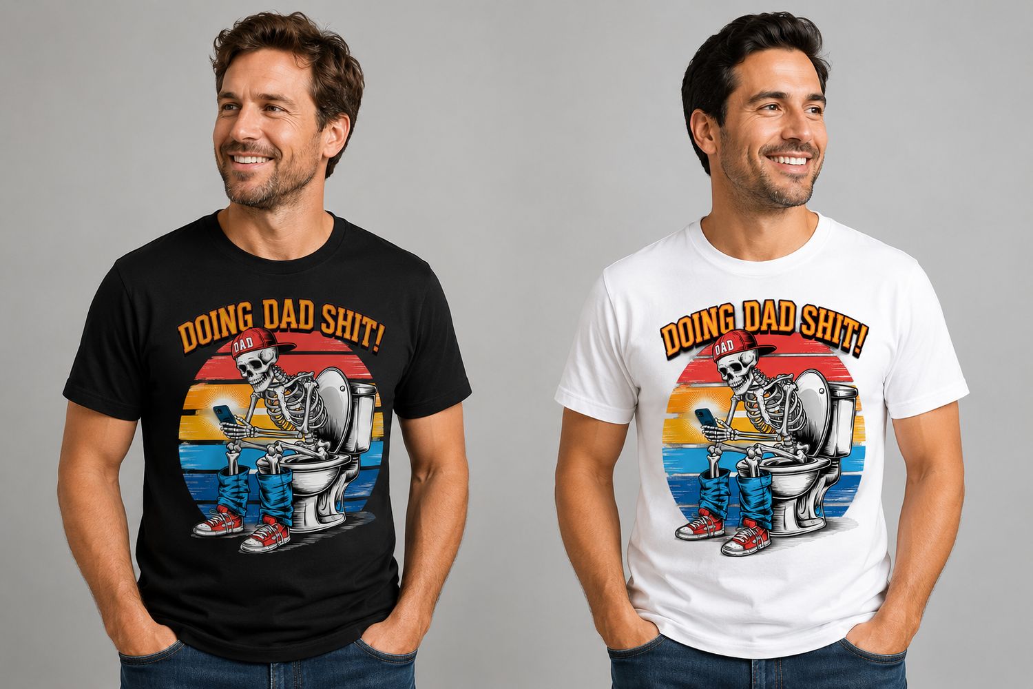 Funny “Doing Dad Shit” Skeleton Men’s T-Shirt