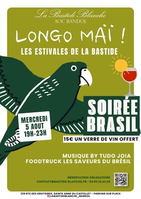 Soirée Brasil Longo Maï - Vendredi 05 août 2026