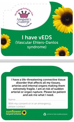 Sunflower Lanyard &amp; VEDS Awareness Card